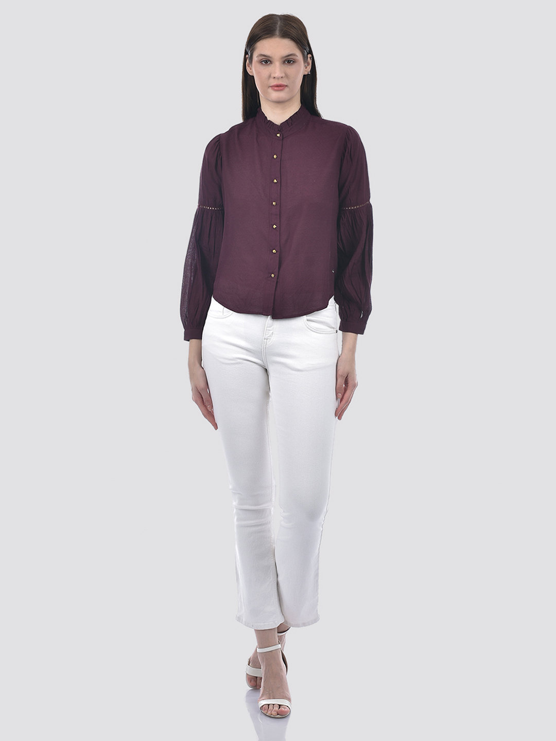 Numero Uno Women Band Collar Regular Fit Shirt